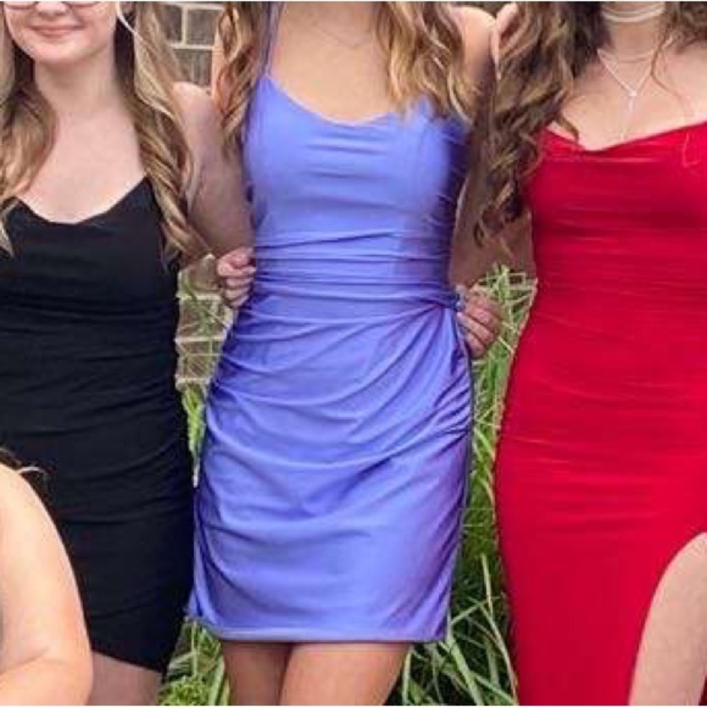 purple/blueish dress